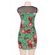 Green Flower Bodycon Print Dresses 