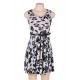 Print rose white fashion dress