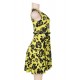 Print rose yellow fashion dress