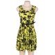 Print rose yellow fashion dress