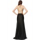 Plus Size Black Cross-strapped Gown