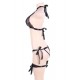 Black Lace Erotic Crotchless Bra Set