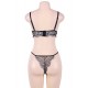 Silvery Lace Temptation 2pcs Bralette Lingerie Set