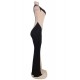 Plus Size Black And Nude One Shoulder Maxi Dress