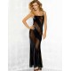 Black Lace Transparent Long Dress 