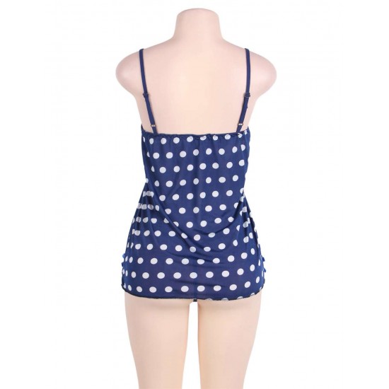 Sweet blue polka dots sexy babydoll