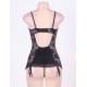 Black Lace Harter Seamless Short Lingerie Set