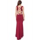 Plus Size Red Croch Straps Back  Slit Party Gown