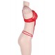 Red Love Affair Scalloped Lace Teddy Lingerie