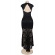 Plus Size Black Lace Backless Party Gown