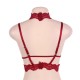 Wine Seductive Strappy Choker Lace Bra Lingerie