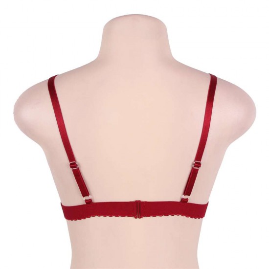 Plus Size Red Strappy Harness Bralette Bra