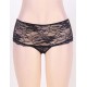 Black Open Crotch Floral Lace Panty