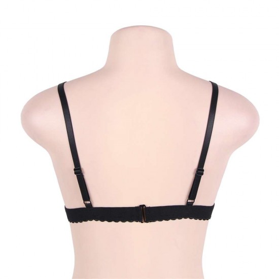 Plus Size Black Strappy Harness Bralette Bra