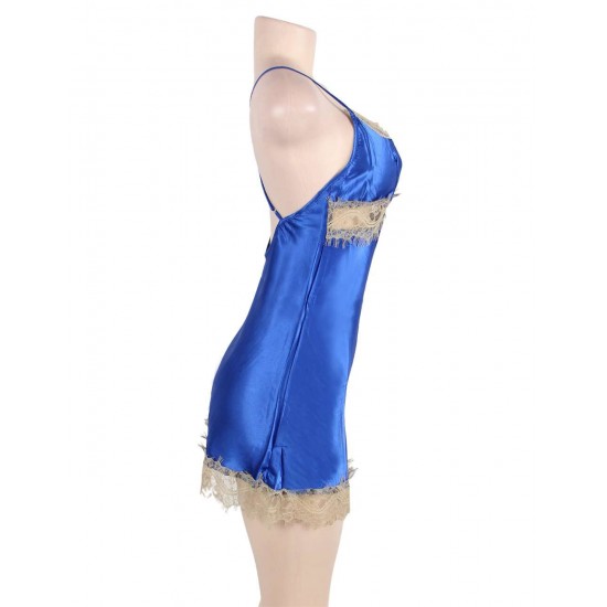 Deluxe Satin Lace Stitching babydoll