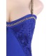 Plus Size Blue Lace Cami Knee Length Bodycon Dress