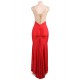 Plus Size Amazing Gold Lace Red Slit Evening Gown