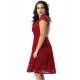 Plus Size Lace Elegant Round Neck Red Bodycon Dress