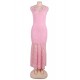 Plus Size Pink Lace Elegant Party Gown