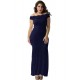 Plus Size Dark Blue Lace Elegant Party Gown