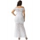 Plus Size White Lace Elegant Party Gown