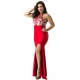 Plus Size Trendy Red Embroidery Gorgeous Dress