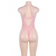 Plus Size Pink Seduction See Through Lace Sexy Teddy