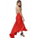 Amazing Gold Lace Red Slit Evening Gown