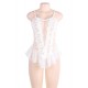 Plus Size White Stereoscopic Flower Lace Babydoll