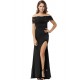 Plus Size Black Fashion Lace Off Shoulder Party Dress