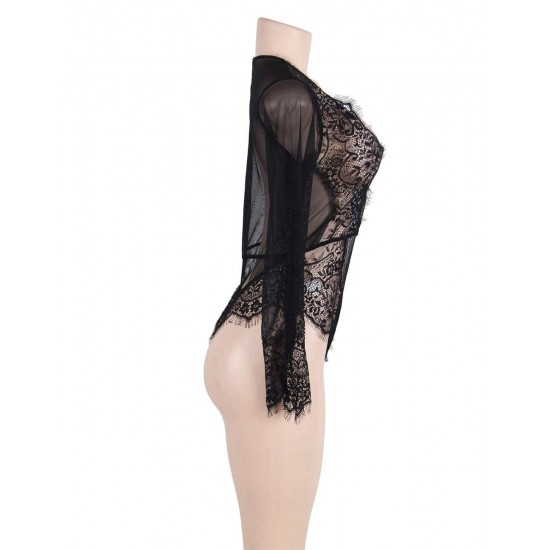 Exquisite Lace Sleeve Teddy