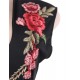 Plus Size Rose Embroidery Black Mini Dress