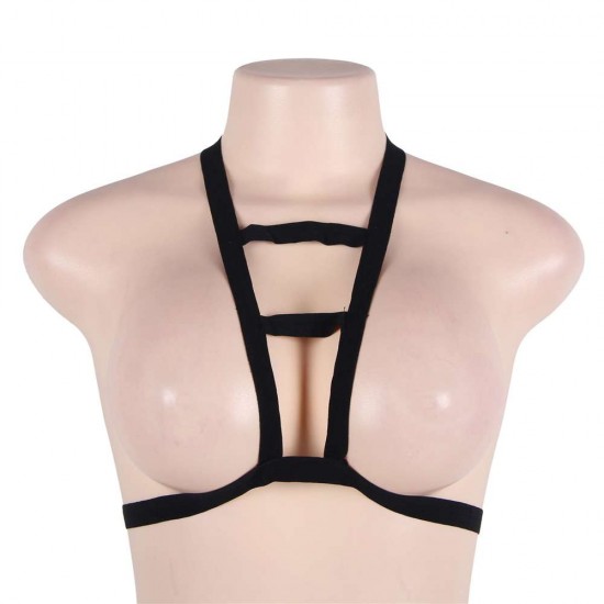 Strappy Black Elastic Harness Bra Women Bralette