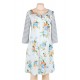 Plus Size White Floral Print Stripe Raglan Sleeve Dress