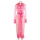 Plus Size Rose red Delicate Lace Long Sleepwear Gown