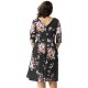 Plus Size Black Printing Fashion Dress