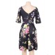 Plus Size Black Printing Fashion Dress