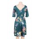 Plus Size Green Printing Fashion Dress