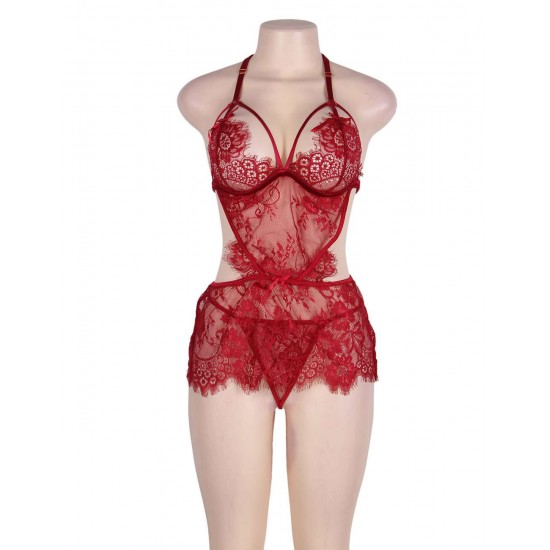 Red Lace Sexy Babydoll