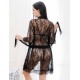 Eyelash Black Lace Sleepwear Lingerie Set