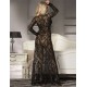 Black Delicate Lace Long Sleepwear Gown