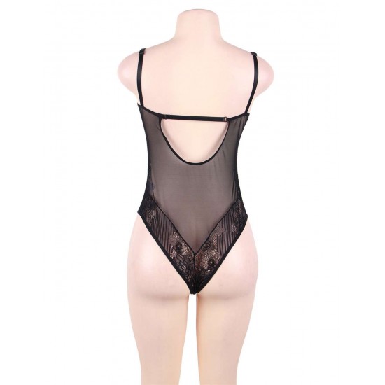 Glamour Underwire Hollywood Sheer Lace Teddy