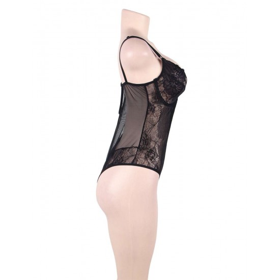 Glamour Underwire Hollywood Sheer Lace Teddy