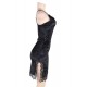 Lace Cami Knee Length Black Bodycon Dress