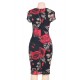 Retro printing Bodycon Fashion Dress