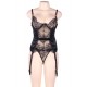 Seduction Black Lace Transparente Sexy Babydoll