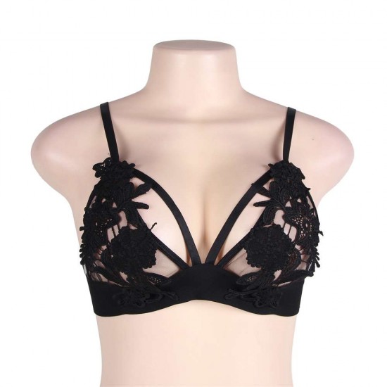 Plus Size Black Lace Bralette Top