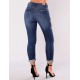 Top Design Embroidery  Ripped Women Jeans 