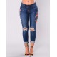 Top Design Embroidery  Ripped Women Jeans 