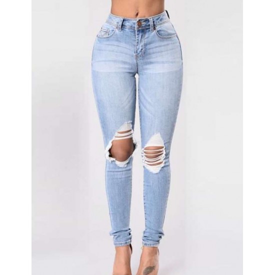 Plus Size Top Design Ripped Women Jeans 